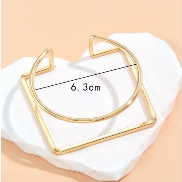 Gold plated circular square cuff